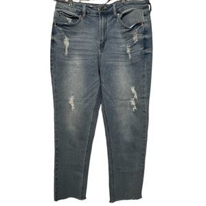 S.o.n.g Distressed Mom Jeans High Rise 13/31 Raw Hem